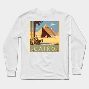 Cairo Egypt Pyramids Vintage Travel Poster Long Sleeve T-Shirt